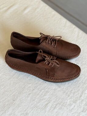 Women’s Dexter Comfort Classic Vintage Moc Derby Lace Up Shoes Size 8.5 M